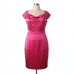 Escada Dress Women's 40 US 10 Hot Pink Designer Luxury Formal Evening Modest NEW